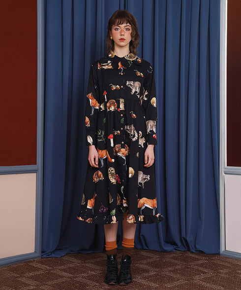 Forest Animal Printed Dress