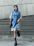Panel Mix Denim Dress