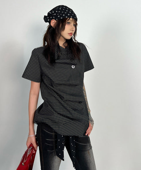 Grid Fold Blouse