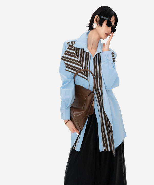 Stripe Layered Oversized Shirt