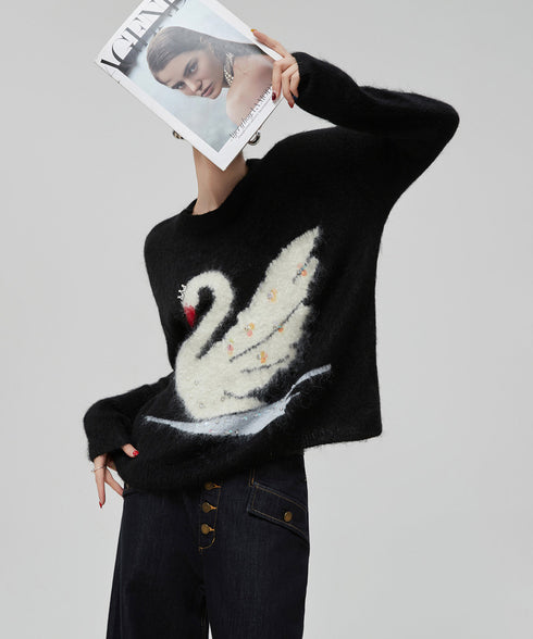 Crystal Swan Knit Top