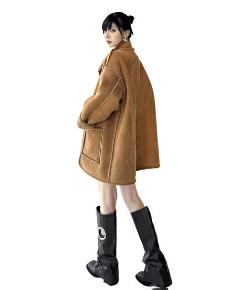 Shearling Texture Oversized Coat