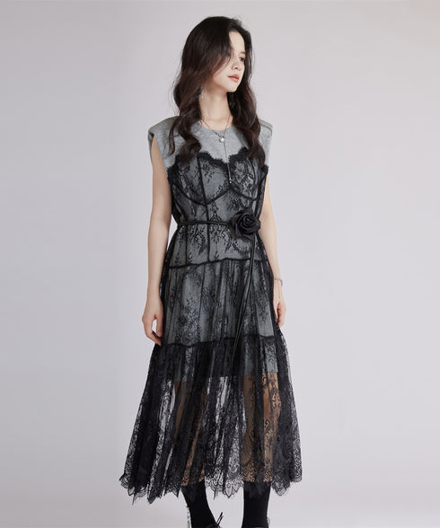 Sheer Black Lace Dress