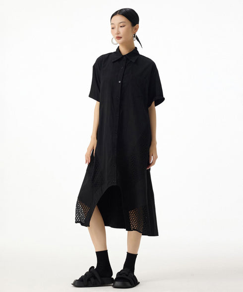 Mesh Panel Flow Dress