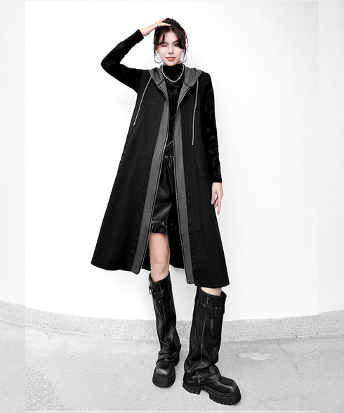 Hood Frame Long Vest