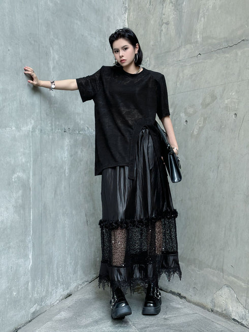 Loop Cut Lace T-shirt