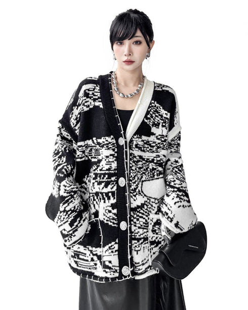 Graphic Knit Cardigan