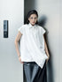 Drape Front Cap Sleeve Blouse