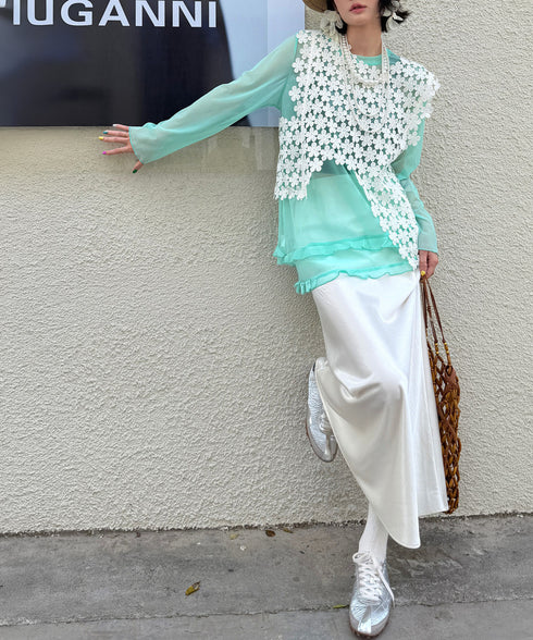 Floral Mesh Overlay Vest