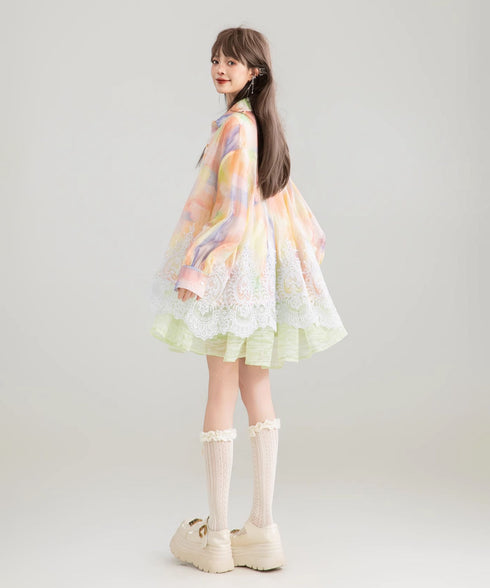 Watercolor Lace Blouse