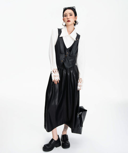 Contrast Button Tailored Vest