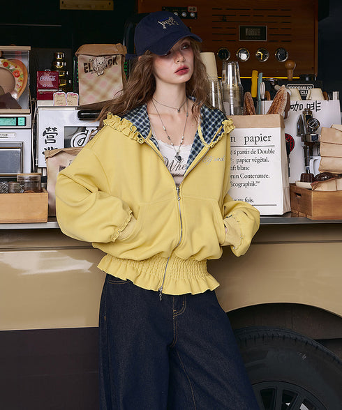 Frill Check Hoodie