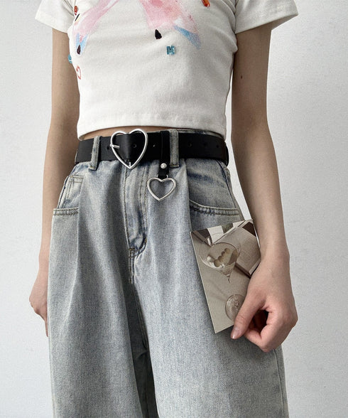 Heart Buckle Charm Belt