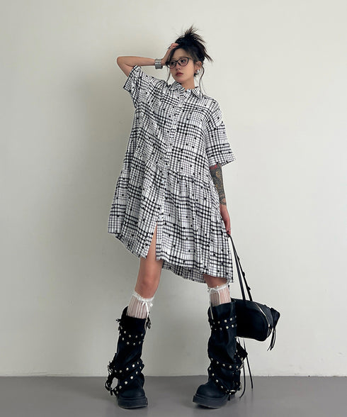 Star Monochrome Check Dress