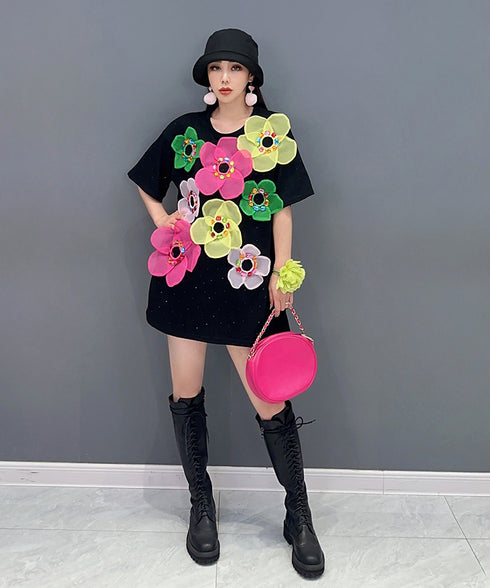 Jewel Flower Over T-shirts