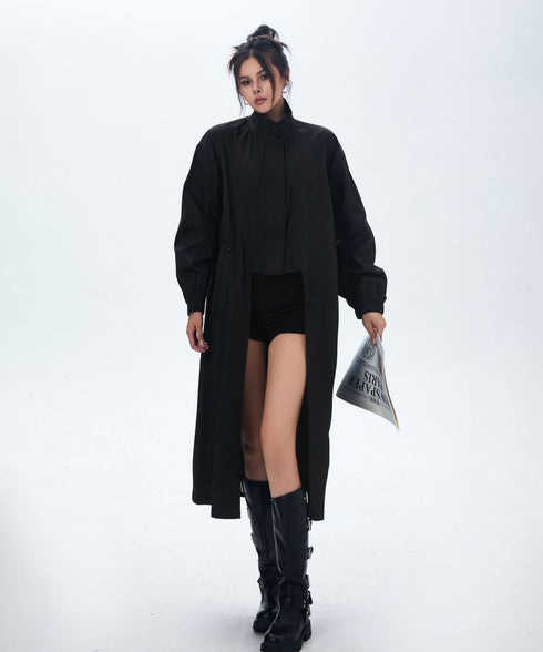High Neck Wide Long Jacket