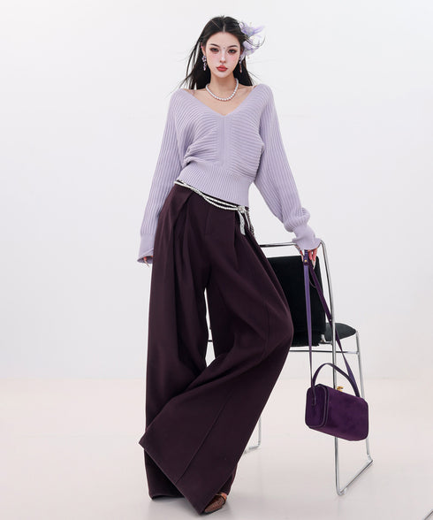 Fluid Pleat Wide Pants