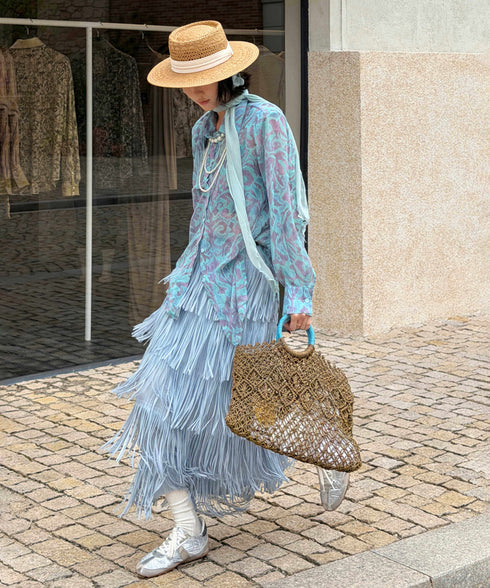 Veil Tie Print Blouse