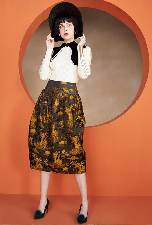 Velvet Pearl Trim Collar