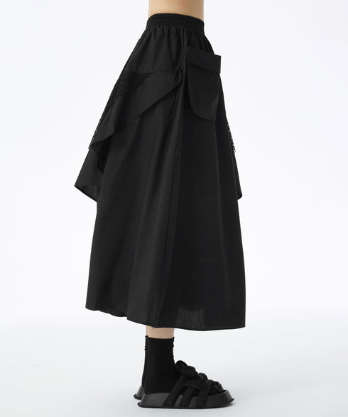 Layered Mesh Flap Skirt