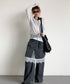 Pinstripe Lace Layered Pants