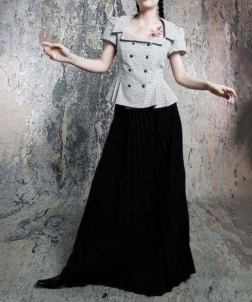 Grid Line Panel Blouse