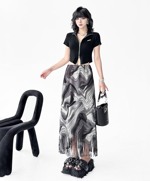 Shadow Layered Lace Skirt