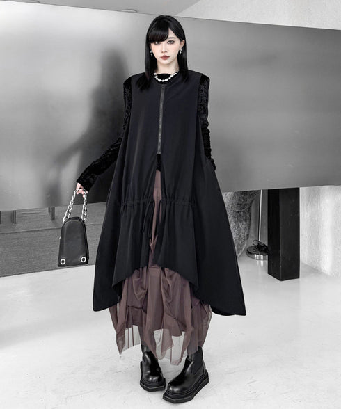 Zip Front Volume Layered Vest