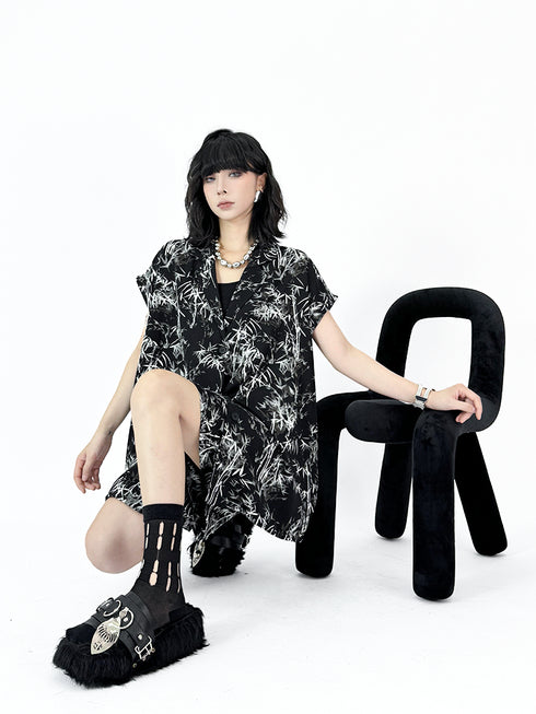 Shadow Bamboo Blouse & Shorts Co-ord