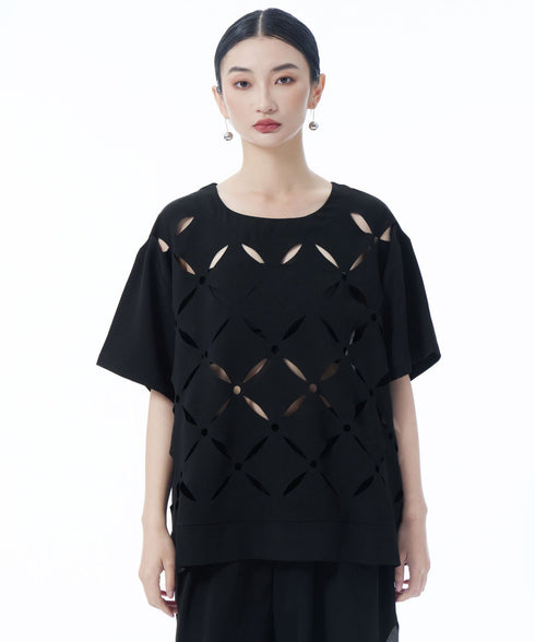 Cutout Cross Motif Top