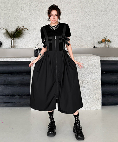 Strap Zip Volume Dress