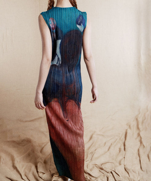 Painting Motif Sleeveless Dress