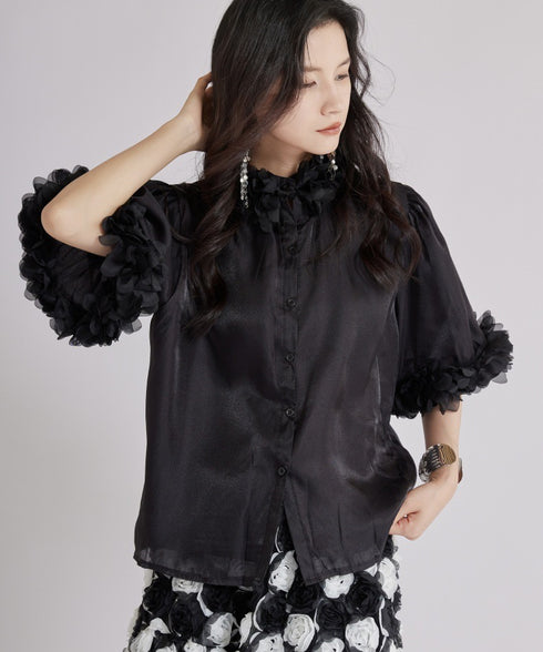 Flower Sleeve Blouse