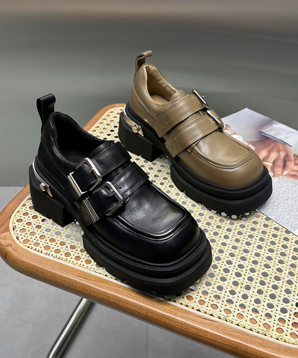Dual Buckle Platform Loafer