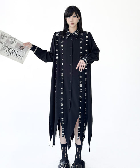 Frayed Contrast Knit Top