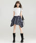 Multi-Drape Plaid Mini Skirt