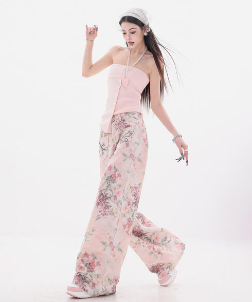 Frayed Contrast Knit Top