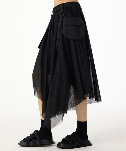 Mesh Layer Pocket Skirt