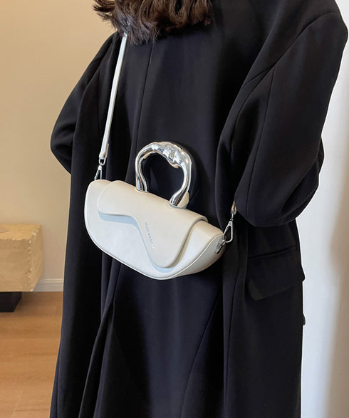Metal Curve Handle Shell Bag