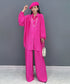 Pleat Flow Blouse&Pants Co-ord