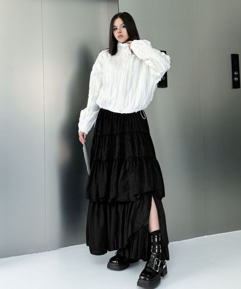 Layered Volume Maxi Skirt