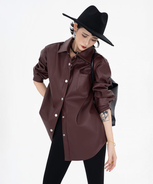 Smooth PU Overshirt