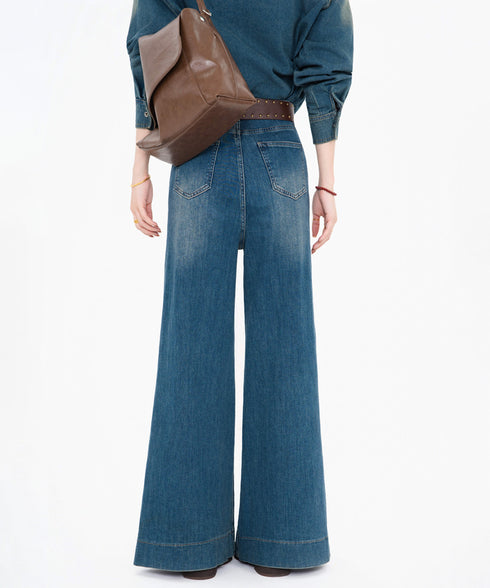 Wide Flare Denim Pants