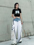 Hybrid Denim Lace Track Pants