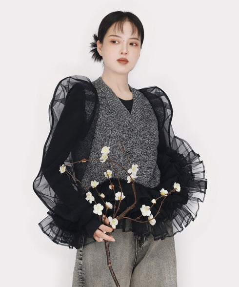 Virelle Veil Ruffle Top