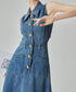 Back Cut Denim Dress