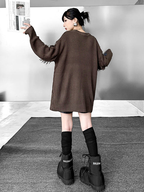 Fringe Gradient Knit Sweater