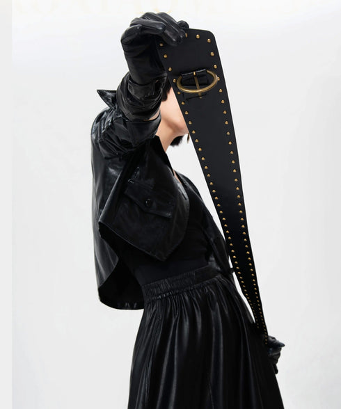 Studded Wide Buckle Belt