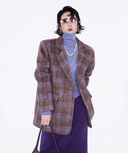 Fuzzy Check Tailored Jacket