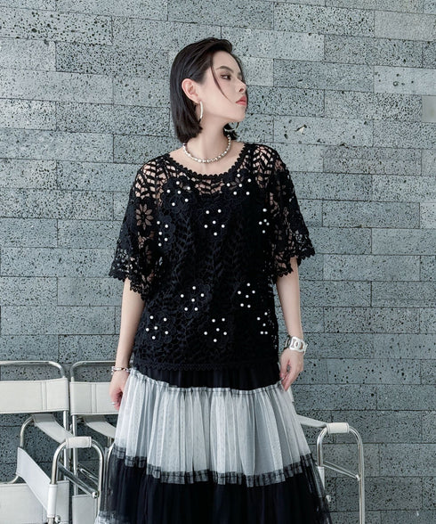 Flower Pearl Crochet Top